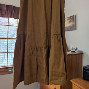 Loft burnt gold mid-length skirt